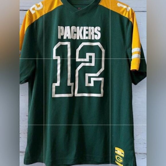 Majestic NFL Green Bay Packers #12 Aaron Rodgers Jersey Mens Sz Large - Picture 3 of 7